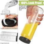 Huichuiero [8 Pack] 20 Oz Glass Juicing Bottles w Airtight Lids - Reusable Drinking Jars w Scale, Travel Water Cups - Tall Mason Jar for Juice, Boba, Smoothie, Vanilla Extract(Extra 3 Lids) - Image 4