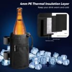 Belinous Bike Cup Holder for 8-24oz Bottles, Scooter Water Bottle Holder for Walker Wheelchair UTV Golf Cart and Boat, e-Bike Drink Holder with Net Pockets and Hook and Loop Straps - Image 6