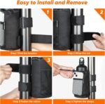 Belinous Bike Cup Holder for 8-24oz Bottles, Scooter Water Bottle Holder for Walker Wheelchair UTV Golf Cart and Boat, e-Bike Drink Holder with Net Pockets and Hook and Loop Straps - Image 8