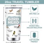 Culaiwan Bird Watching Gifts Tumbler for Men Women, Bird Lovers& Watchers Present 20oz Tumbler Mug, Christmas Gifts for Ornithologist - Image 4