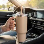 COKTIK 40 oz Tumbler With Handle and Straw Lid, Vacuum Insulated Travel Coffee Mug Stainless Steel Insulated Cup for Beverages, Leak-proof, Cupholder Friendly(Dark Night) - Image 5