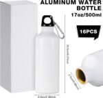 Gandeer 16 Pcs Aluminum Water Bottle Bulk 17 oz Reusable Backpacking Leak Proof Water Bottles with Buckle and Twist Cap for Camping Sports Travel - Image 3
