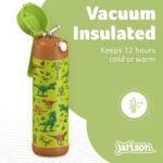 Jarlson® Kids Water Bottle CHARLI [18OZ] - Stainless Steel Thermo Bottle with Straw - Insulated, Spill Proof Waterbottle for School & Sports - Thermo Tumbler for Boys & Girls (Dinosaur) - Image 3
