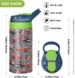 Stainless Steel Water Bottle for kids- 12 Ounce Stainless Steel Vacuum Insulated Water Bottle for Kids children,Double Wall Vacuum Insulated Bottles (Fire Truck) - Image 4