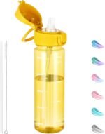 GOPPUS 17oz Water Bottle with Straw & One-Touch Lid, BPA-Free Tritan Sports Bottle, Leakproof, Time Marker, Wide Mouth for Gym, Travel, Office - Image 3