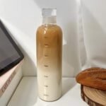 JZSMY Glass Ins Creative Girls Water Bottle Glass Cups High Sense Japanese Style Drinking Bottle Scale Cups Milk Juice Cute Water Bottle with Time Scale (Transparent) - Image 4