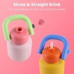Lufstd Insulated Water Bottle With Straw, Water Bottle With Handle, Wide Mouth Vacuum Stainless Steel Metal Bottles, Reusable Leak-proof and BPA-free Gym Water Bottles, 33oz - Image 4
