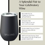 Sipworks Wine Tumbler with Lid - 12 oz Stainless Steel Insulated Wine Tumbler – Portable Spill Resistant Stemless Travel Wine Glass & Cocktail Cup - Mahogany - Image 4