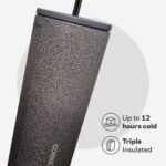 Corkcicle Cold Cup Insulated Tumbler with Straw - Keeps Drinks Cold for 12 Hours - Triple-Insulated Stainless Steel - Leak-Resistant Lid - Summer Drinkware Gift - 24 oz - Steel Shadow - Image 4