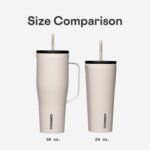 Corkcicle Cold Cup Insulated Tumbler with Straw - Keeps Drinks Cold for 12 Hours - Triple-Insulated Stainless Steel - Leak-Resistant Lid - Summer Drinkware Gift - 24 oz - Steel Shadow - Image 6