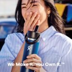 Hydro Flask Water Bottle - Insulated Stainless Steel - Wide Straw Lid, Non Spill, Leakproof in 24 Oz Cascade Blue - Image 5