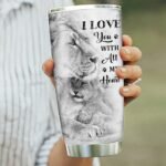 HYMONA Son Birthday Gifts Coffee Tumblers 20oz with Straw Lid, Son Gifts from Mom, Present for My Sons Insulated Stainless Steel Travel Cup, Sons Lion Gifts Cup - Image 3