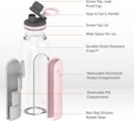 asobu Electrolyte Large Sports Water Bottle with Interchangeable Packet and Pill Storage Compartments Durable Tritan 40oz (Pink) - Image 5