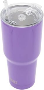 BUILT Double Walled Stainless Steel Tumbler Set with Replacement Lid, 2 Reusable Tritan Wire Straw Cleaning Brush in Gift Box, 30-ounces, Amethyst - Image 4