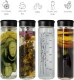 drinmoaer 23 oz Glass Water Bottle with Tea Infuser Strainer and Black Stainless Steel Lid - Tea Infuser Bottle - Image 4