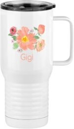 Just So Posh Gigi Flowers Tumbler, Travel Coffee Mug with Handle and Slider Lid, White 20 oz Polar Camel, Stainless Steel, Vacuum Insulated - Image 3