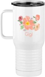 Just So Posh Gigi Flowers Tumbler, Travel Coffee Mug with Handle and Slider Lid, White 20 oz Polar Camel, Stainless Steel, Vacuum Insulated - Image 4