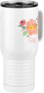 Just So Posh Gigi Flowers Tumbler, Travel Coffee Mug with Handle and Slider Lid, White 20 oz Polar Camel, Stainless Steel, Vacuum Insulated - Image 5