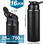 Potchen 16 Pieces Aluminum Water Bottle Bulk 25 oz Sports Water Bottles with Snap Lids Reusable Leak Proof Lightweight Bike Flask for Travel Camping Gym Hiking Fishing - Image 3