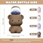 CLWVPCOT Bear Water Bottle for Girls, 16oz Cute Kawaii Teddy Bear Leak-Proof Stainless Steel Bottle with Straw & Strap, BPA-Free, Durable & Safe Drinking Cup, Gift for Kids & Girls (White) - Image 5