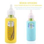4 Pack Silicone Sleeves for Dr Brown's Glass Baby Bottles, Anti Breakage Baby Bottle Holder, Compatible Dr. Brown's Natural Narrow Glass Baby Bottles 8 oz, BPA Free (White+Blue+Green+Yellow) - Image 5