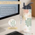 oaptuza 20 Oz Sublimation Tumbler Bulk Skinny Straight, 25 Pack Sublimation Water Bottles Blanks with Handle Straw Lid, Insulated Stainless Steel Tumbler Cup for Heat Transfer - Image 3