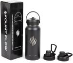 Fount Flow Insulated Water Bottles 32oz, 3 Lids (Straw Lid), Leak Proof, Stainless Steel, Vacuum Insulated, Water Bottles for School & Travel - Image 3