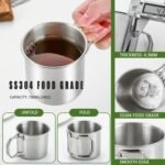 Dumatc Survivor 3-in-1 Outdoor Canteen Kit - 42oz Single Wall Water Bottle with 24oz Nesting Camping Cup & Carrying Bag | 304 Stainless Steel | Wide Mouth Design | Outdoor Survival Bushcraft Gear - Image 4