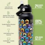 Trekking The National Parks Water Bottle with 63 Waterproof Stickers & 3 Lids (Straw, Spout, & Chug) | 32 Oz Insulated Wide Mouth Stainless Steel Bottle for Camping & Hiking | BPA-Free and Leak-Proof - Image 4