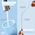 Tumblers with Lids (12 pack) 16oz Colored Acrylic Cups with Lids and Straws | Double Wall Matte Plastic Bulk Tumblers With FREE Straw Cleaner! Vinyl Customizable DIY Gifts (Assorted) - Image 3