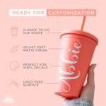Tumblers with Lids (12 pack) 16oz Colored Acrylic Cups with Lids and Straws | Double Wall Matte Plastic Bulk Tumblers With FREE Straw Cleaner! Vinyl Customizable DIY Gifts (Assorted) - Image 4