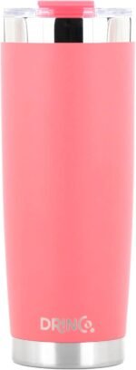 Drinco - 20 oz Stainless Steel Tumbler | Double Walled Vacuum Insulated Mug With Lid, 2 Straws, For Hot & Cold Drinks (20oz Coral Paradise, 20oz) - Image 3