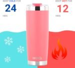 Drinco - 20 oz Stainless Steel Tumbler | Double Walled Vacuum Insulated Mug With Lid, 2 Straws, For Hot & Cold Drinks (20oz Coral Paradise, 20oz) - Image 4