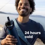 Hydro Flask Water Bottle - Insulated Stainless Steel - Wide Mouth Flex Straw Lid, Non Spill, Leakproof and Refillable in 40 Oz Stainless Steel Lime - Image 4