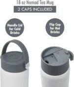 MIRA 18 oz Tea Infuser Thermo - Stainless Steel Travel Bottle with Removable Strainer for Loose Leaf Tea - Insulated Hot & Cold Brew Steeper - White - Image 3