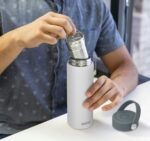 MIRA 18 oz Tea Infuser Thermo - Stainless Steel Travel Bottle with Removable Strainer for Loose Leaf Tea - Insulated Hot & Cold Brew Steeper - White - Image 6