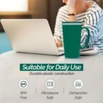 Copco Cone 16oz Insulated Travel Mug with Handle, Double Wall, Slide-Closure Lid, BPA-Free, Microwave & Dishwasher Safe, Reusable Plastic Travel Coffee Tumbler - Portable Coffee Cup (Hunter Green) - Image 6