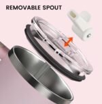 30oz Water Bottle - Leakproof Tumbler with handle & Removable Flip Spout & Straw, Reusable insulated Stainless Steel cup - Durable Base & Lid, Fits in Cup Holder, Travel/Gym/Office- Pink Sand - Image 4