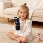 Kids Water Bottle,14oz Stainless Steel Insulated Water Tumbler Leak-Proof,School Water Mug,Small and Portable,Suitable for Boys and Girls to Use(Black) - Image 3