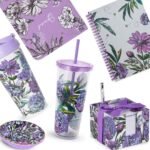 Vera Bradley Travel Tumbler with Lid and Straw, 24 Ounce Insulated Cup, Purple Floral Plastic Double Wall Tumbler, Lavender Meadow - Image 4
