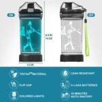 YuanDian Baseball Gifts, Light Up Kids Water Bottle with 3D Baseball Design- 14 OZ Tritan BPA Free - Cool Sports Cups Gift for School Kids Boy Girl Child Christmas Holiday - Image 5