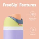 Owala Kids FreeSip Insulated Stainless Steel Water Bottle with Straw for Sports, Travel, and School, BPA-Free Sports Water Bottle, 16 oz, Pink/Purple Sweet Tooth - Image 4