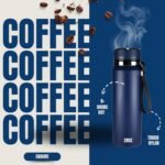 Endure - 28oz Leak Proof Coffee Bottle - Vacuum Sealed Metal Water Bottles For Hot and Cold, Large Capacity, Durable Design With Nylon Strap For Traveling Coffee Mug (Pink) - Image 4