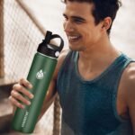 Insulated Water Bottle 24 oz with Straw, Stainless Steel Wide Mouth Water Bottle, Double Wall Vacuum Leak Proof with Straw Lid & Spout Lid for Sports or Office, Keep Cold or Hot Up to 24 Hrs - Image 3