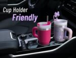 DLOCCOLD 16 oz Stainless Steel Tumbler with Lid and Straw, Double Wall Vacuum Insulated Tumbler with Silicone Straw Topper Cover Cap,Spill Proof Stopper, Handle Strap and Charms - Image 5