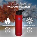 EverGlide Goods 24oz Stainless Steel Water Bottle – Vacuum Insulated, Leak-Proof, Wide Mouth – Keeps Drinks Cold & Hot for 12 Hours – Perfect for Gym, Sports, and Outdoors (Wine Red) - Image 4