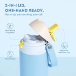 POWCAN 24 oz Metal Water Bottle: 2-in-1 Push-Button Spout & Quick-Flip Straw, Leakproof, Cold 24Hrs, Fits Car Cup Holder, Insulated Cup for Sports, School, Trip, Gift for Women, Girls (Glass Slipper) - Image 3