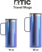 RTIC 20 oz Coffee Travel Mug with Lid and Handle, Stainless Steel Vacuum-Insulated Mugs, Leak, Spill Proof, Hot Beverage and Cold, Portable Thermal Tumbler Cup for Car, Camping, Pacific - Image 5