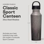 Corkcicle Sport Canteen - Keeps Drinks Cold 25 Hours - Stainless Steel Water Bottle - Triple-Insulated - Spill-Proof - Summer Drinkware Gift - Keeps Drinks Ice Cold - 20 oz - Steel Shadow - Image 3