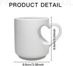 Customized Coffee Mug, Custom Ceramic Mugs for Tea Coffee Water, Custom-made Mug with Love Handle 11 Oz Ceramic, Personalized Love Gifts Photo Cup, Photo Gifts for Men Women, WhiteNoCustom - Image 4